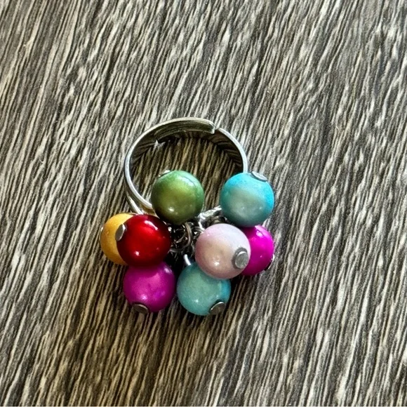 Handmade Multi colored pearl bubble ring - Picture 1 of 2